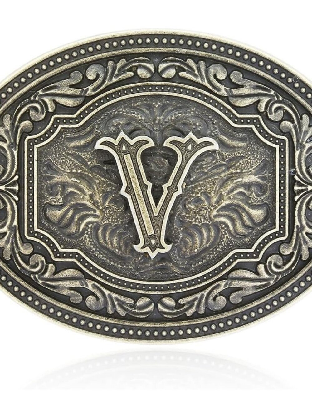 Men's V Initial Letters Western Cowboy Rodeo Imported Zinc Alloy Belt Buckle